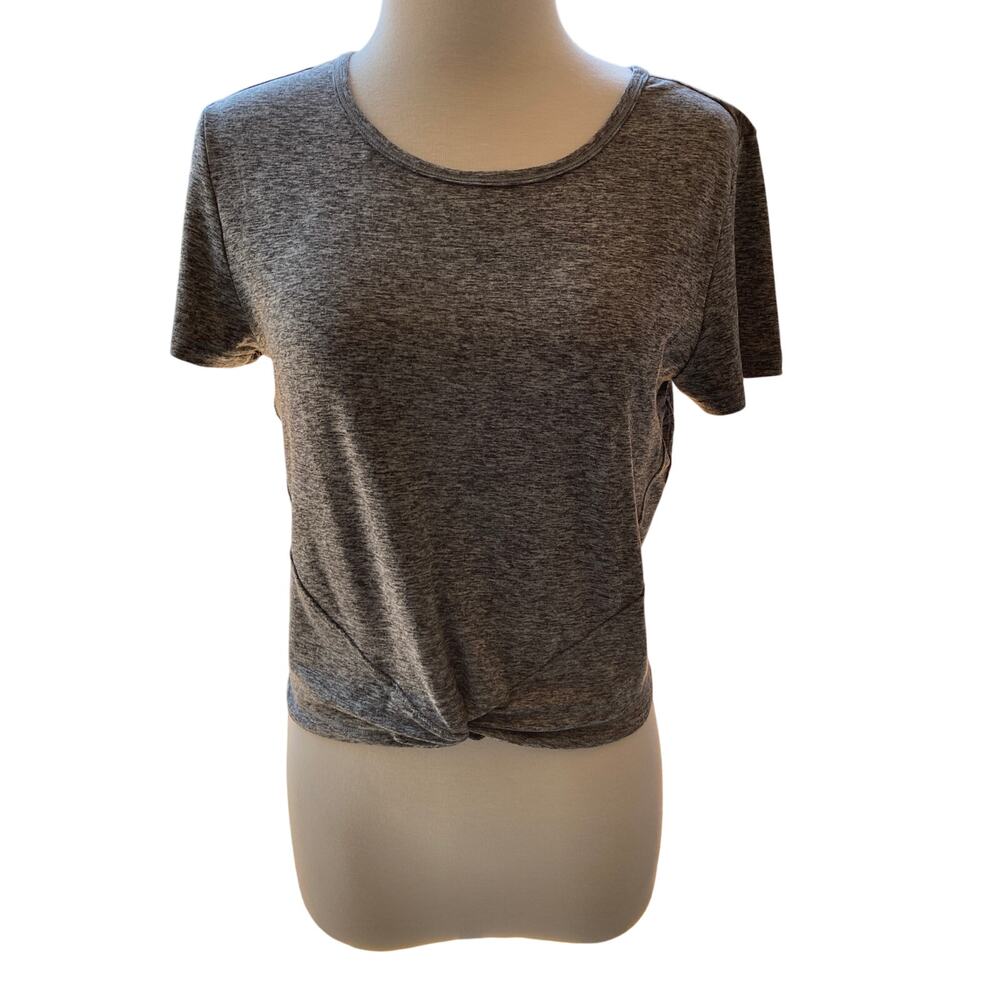 Velocity Short Sleeve Knotted Activewear Top Size M